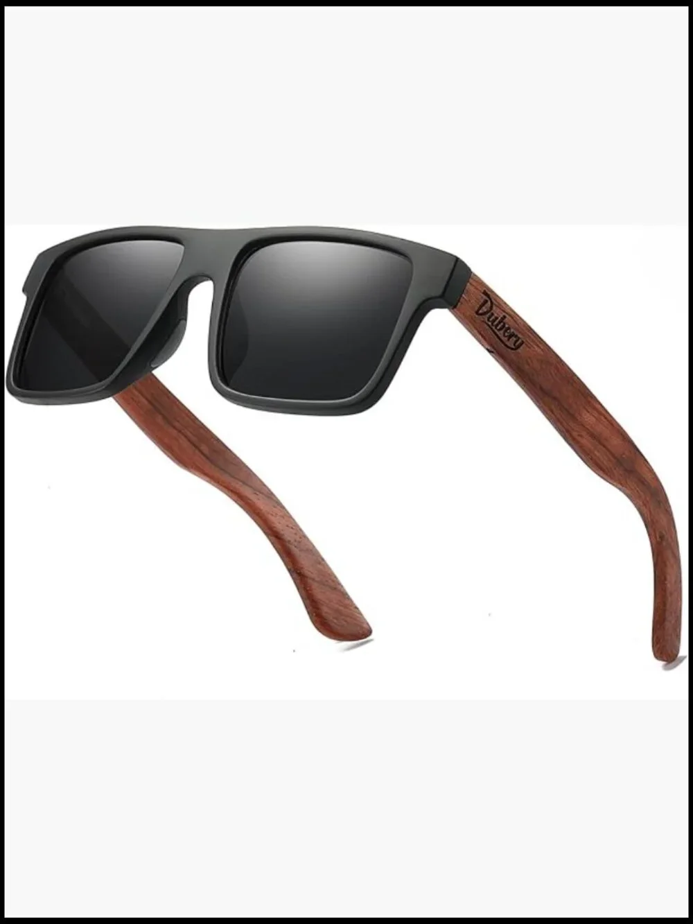 Square Polarized Wood Sunglasses UV400 Protection Unisex